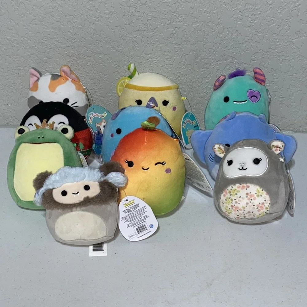 Lot of 10 Squishmallows Mini Plush Plushies Soft Squishy Colorful Variety NEW 5